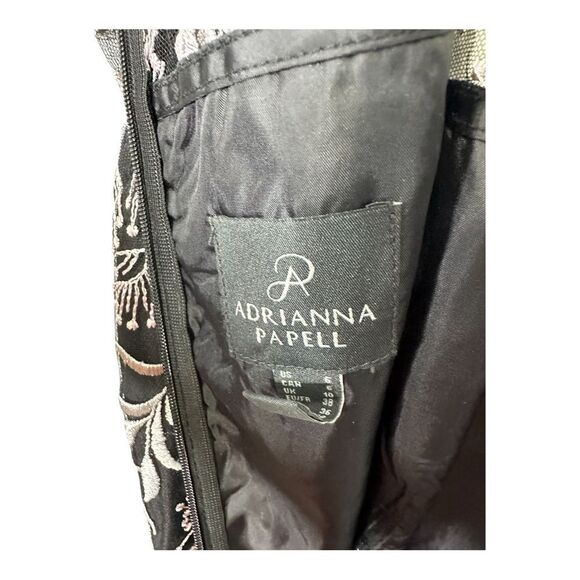 NWT Adrianna Papell Women's Embroidered Midi Fit and Flare size 6 black & white - Picture 13 of 15